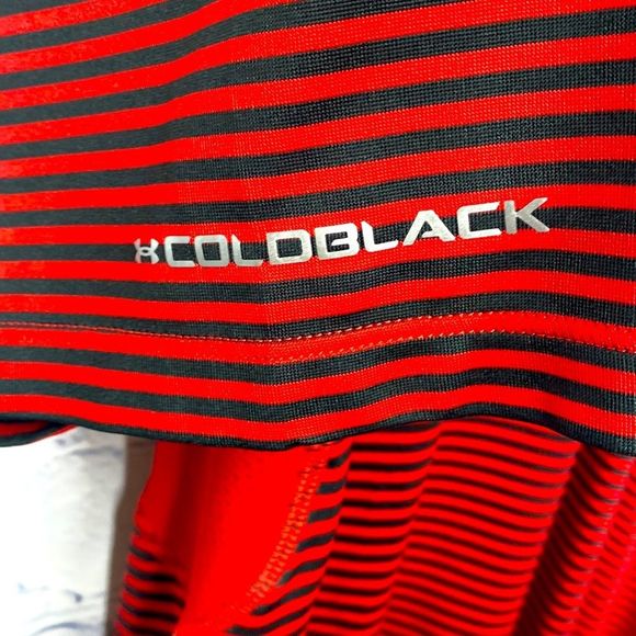 Red and Black Striped Under Armour T-Shirt - Picture 3 of 5